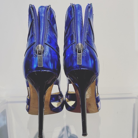 Jimmy Choo x H&M. metallic blue high heels. Size 37 - Picture 3 of 4